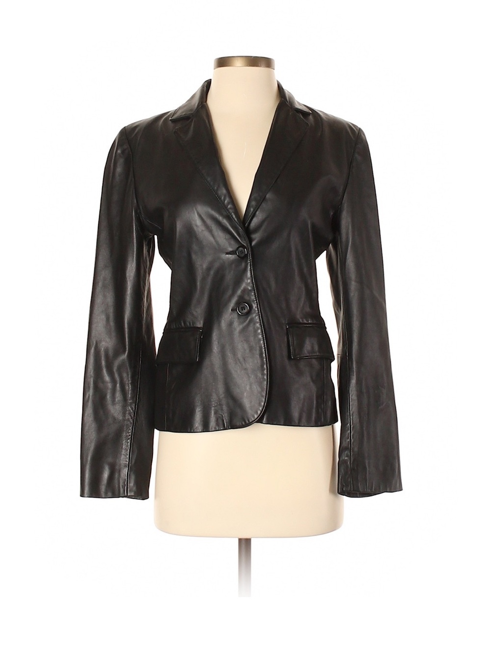 90s Style Club Monaco Genuine Leather Blazer (Size 4)